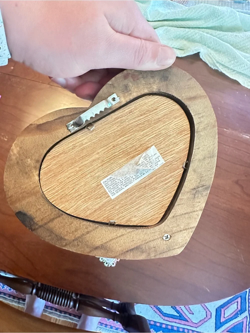 Rustic Heart Wall Sconce Mirror Wood Candle Holder Cottage Decor